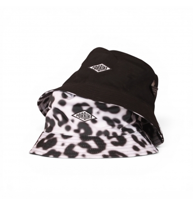 Hat Blurry Leopard Reversible